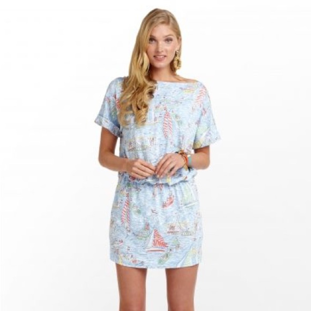 Cute preppy Lilly Pulitzer sailboat tshirt dress Let’s Get Nauti new NWOT